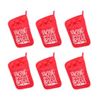 6Pcs Christmas Pot Holders with Pocket Heat Resistant Hot Pad Oven Mitts Cookie Bag Christmas Pot Rack Baking Kit