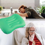 Inflatable Pillow Curved Structure Self Inflating Foldable Portable Inflatable Camping Travel Pillow for Indoor Outdoor