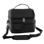 Cooler Bags Insulated Double Layer Large Capacity Oxford Cloth Washable Foldable Heat Insulation Lunch Bag for Office Black
