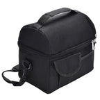 Cooler Bags Insulated Double Layer Large Capacity Oxford Cloth Washable Foldable Heat Insulation Lunch Bag for Office Black