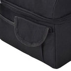 Cooler Bags Insulated Double Layer Large Capacity Oxford Cloth Washable Foldable Heat Insulation Lunch Bag for Office Black