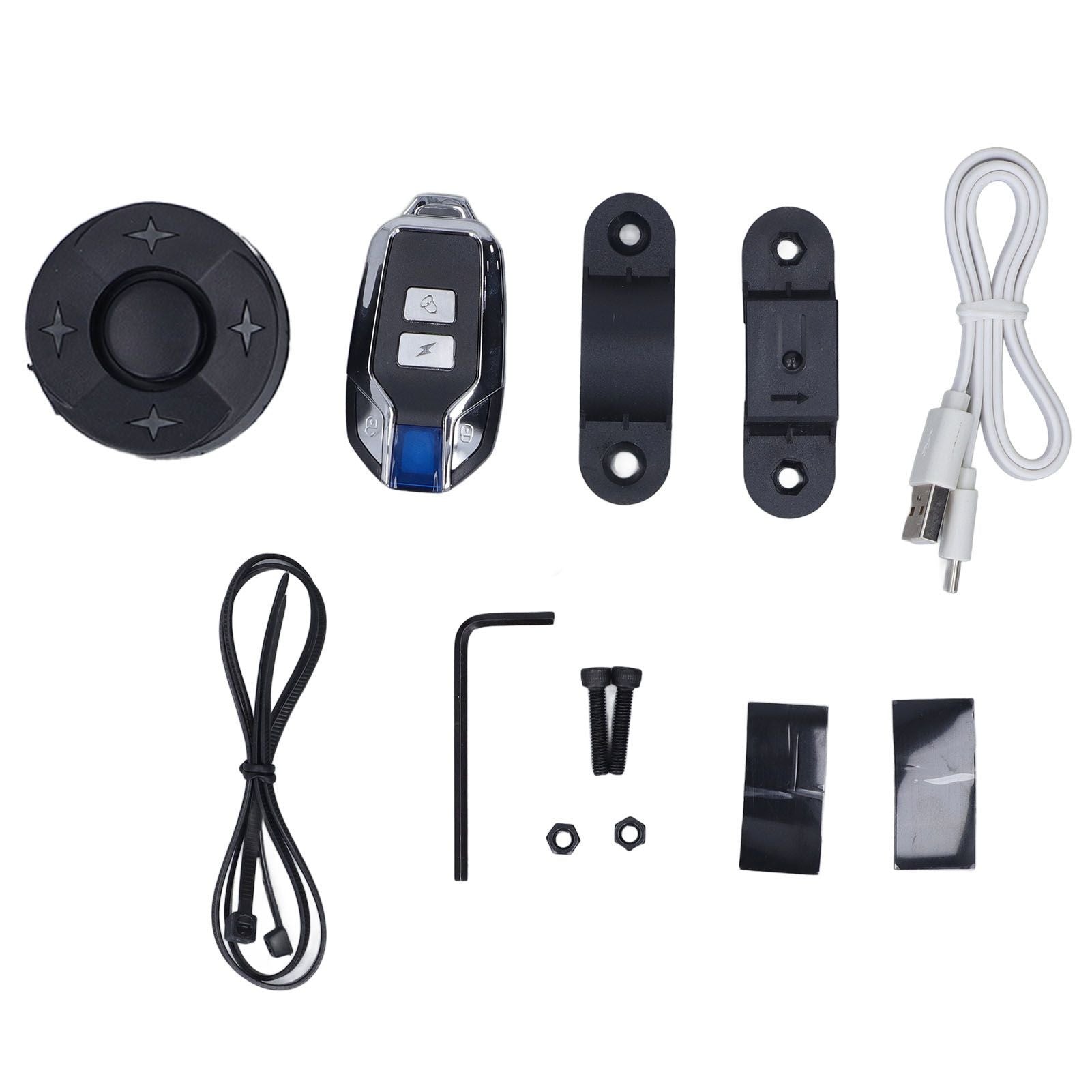Bike Alarm with Light Wireless Anti Theft Bike Motorcycle Rear Light Alarm Louder Volume Bike Security Alarm System Black Single Remote
