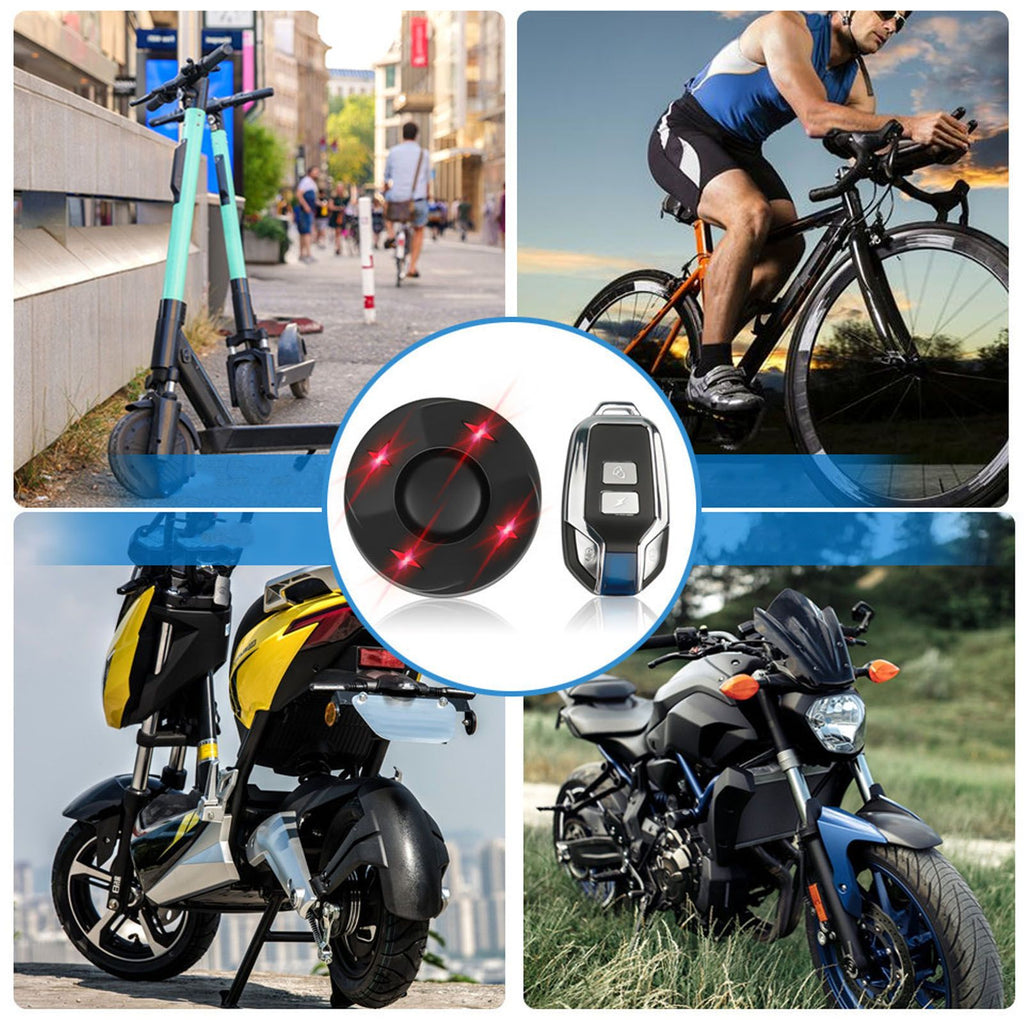 Bike Alarm with Light Wireless Anti Theft Bike Motorcycle Rear Light Alarm Louder Volume Bike Security Alarm System Black Single Remote