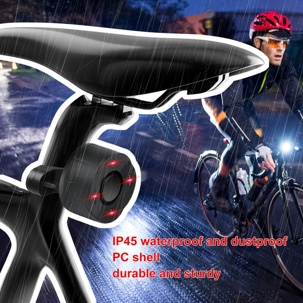 Bike Alarm with Light Wireless Anti Theft Bike Motorcycle Rear Light Alarm Louder Volume Bike Security Alarm System Black Single Remote