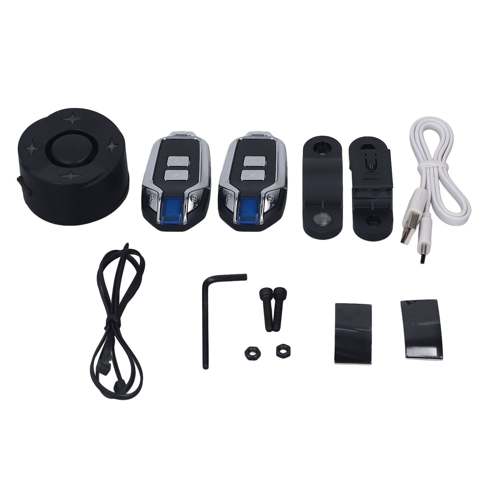 Bike Alarm with Light Wireless Anti Theft Bike Motorcycle Rear Light Alarm Louder Volume Bike Security Alarm System Black Dual Remote