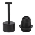 10Pcs E27 Light Base Socket Copper Core High Temperature Resistance E27 Light Holder Base with Lamp Sleeve for DIY Black