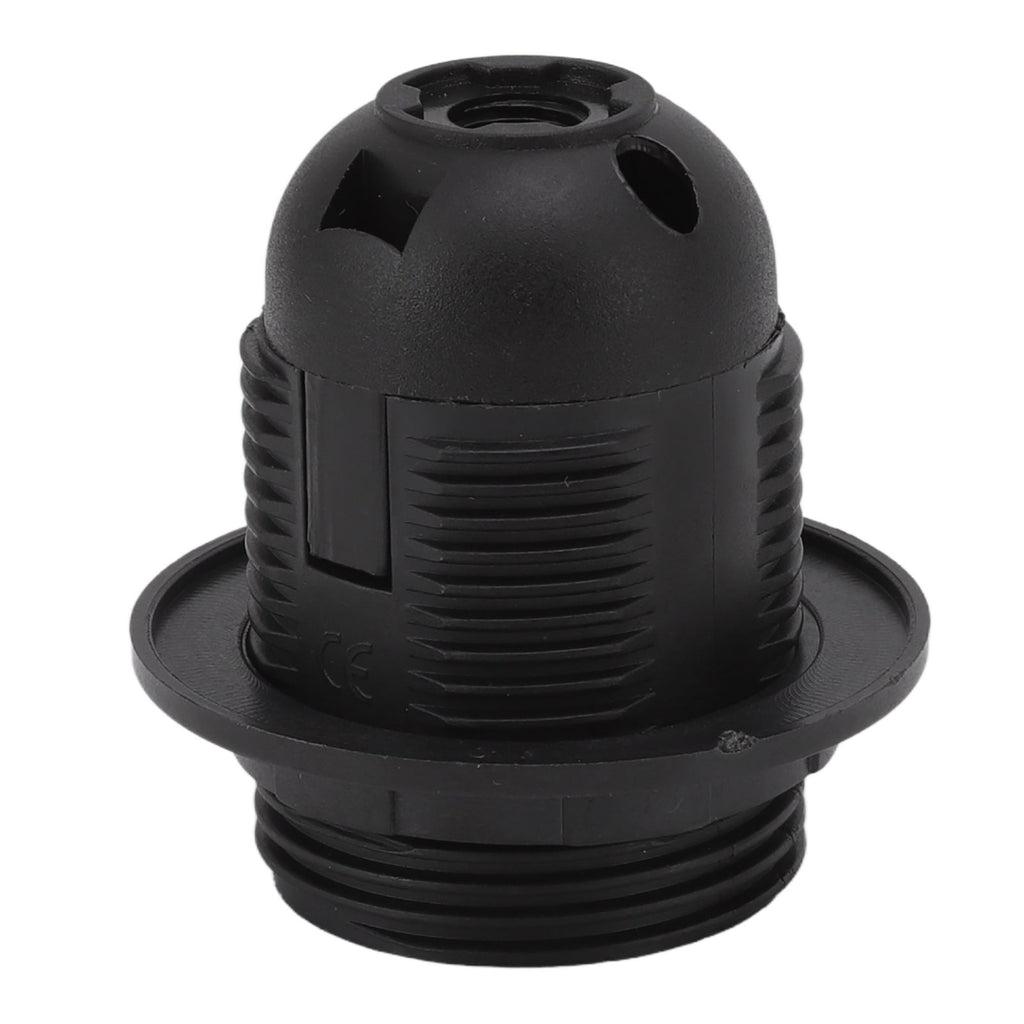 10Pcs E27 Light Base Socket Copper Core High Temperature Resistance E27 Light Holder Base with Lamp Sleeve for DIY Black