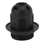 10Pcs E27 Light Base Socket Copper Core High Temperature Resistance E27 Light Holder Base with Lamp Sleeve for DIY Black