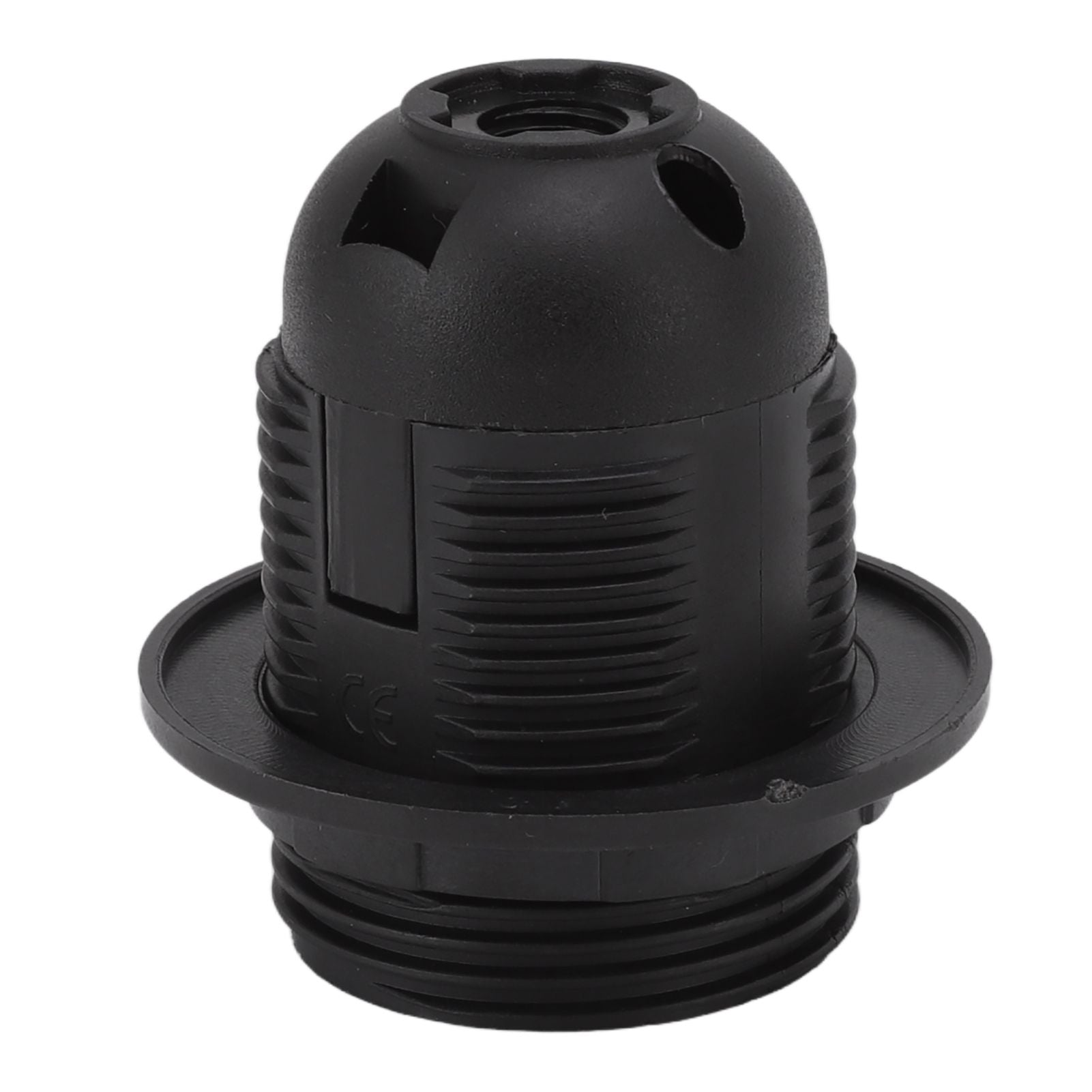 10Pcs E27 Light Base Socket Copper Core High Temperature Resistance E27 Light Holder Base with Lamp Sleeve for DIY Black