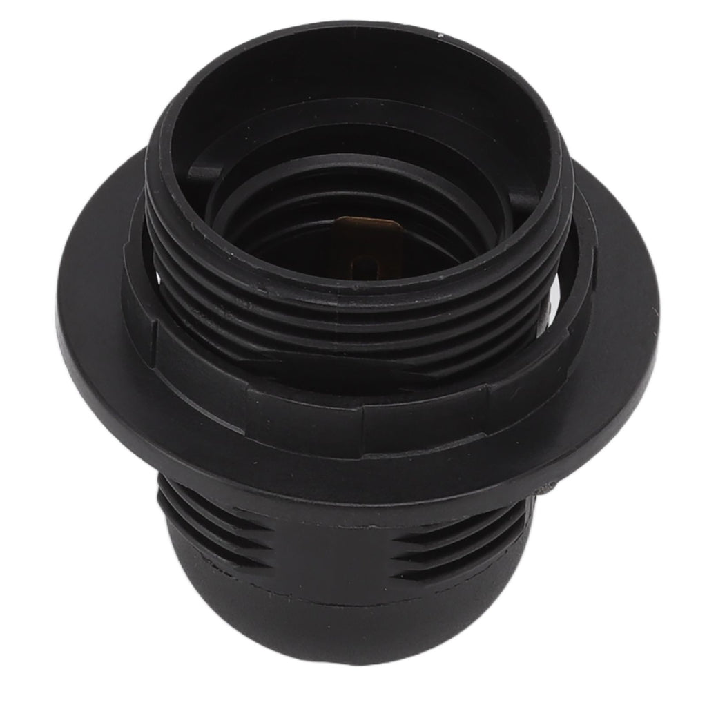 10Pcs E27 Light Base Socket Copper Core High Temperature Resistance E27 Light Holder Base with Lamp Sleeve for DIY Black