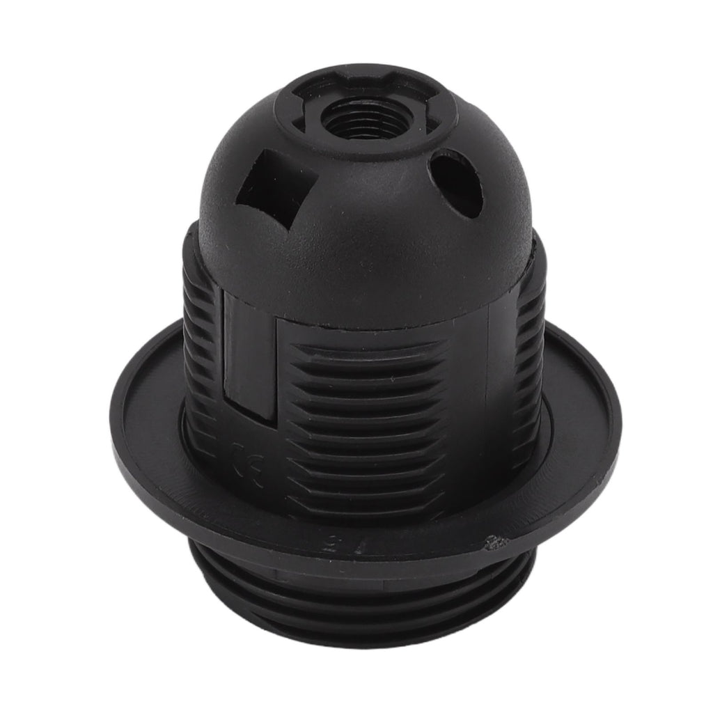 10Pcs E27 Light Base Socket Copper Core High Temperature Resistance E27 Light Holder Base with Lamp Sleeve for DIY Black