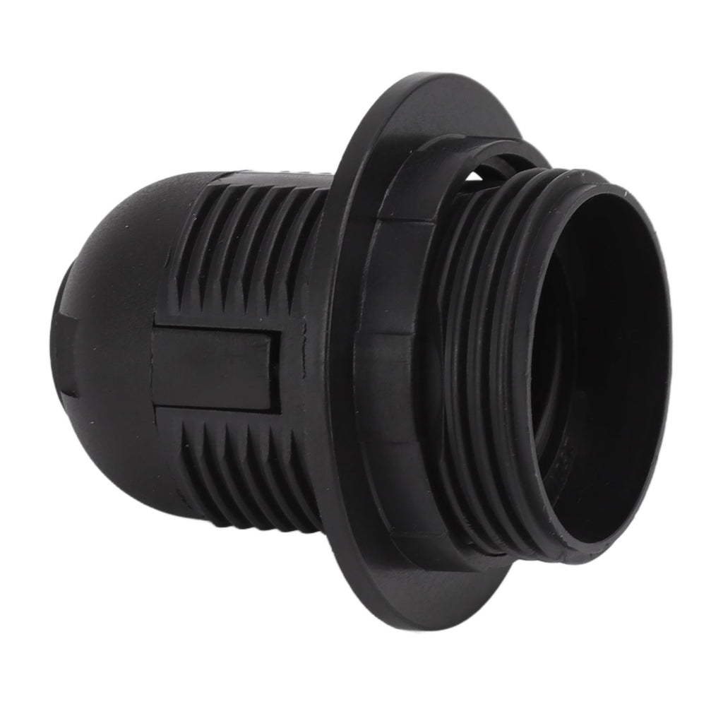 10Pcs E27 Light Base Socket Copper Core High Temperature Resistance E27 Light Holder Base with Lamp Sleeve for DIY Black