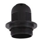 10Pcs E27 Light Base Socket Copper Core High Temperature Resistance E27 Light Holder Base with Lamp Sleeve for DIY Black