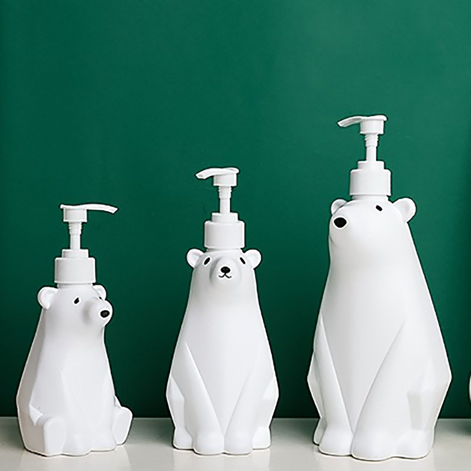 Soap Dispenser Bottle Cute Bear Shape Large Capacity Pump Dispenser Bottle for Bathroom Kitchen L (11x26cm/4.3x10.2in) (900ML)