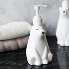 Soap Dispenser Bottle Cute Bear Shape Large Capacity Pump Dispenser Bottle for Bathroom Kitchen L (11x26cm/4.3x10.2in) (900ML)