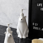 Soap Dispenser Bottle Cute Bear Shape Large Capacity Pump Dispenser Bottle for Bathroom Kitchen L (11x26cm/4.3x10.2in) (900ML)