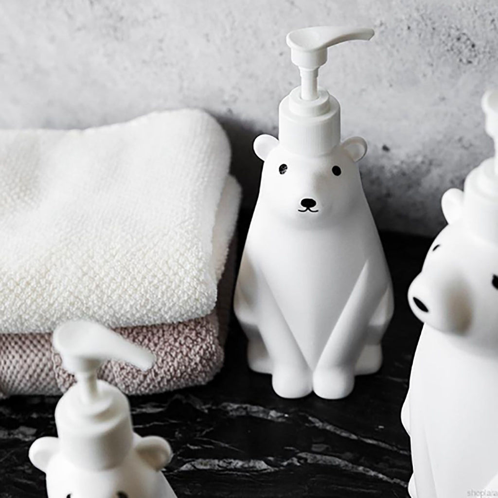 Soap Dispenser Bottle Cute Bear Shape Large Capacity Pump Dispenser Bottle for Bathroom Kitchen L (11x26cm/4.3x10.2in) (900ML)