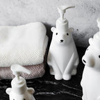 Soap Dispenser Bottle Cute Bear Shape Large Capacity Pump Dispenser Bottle for Bathroom Kitchen L (11x26cm/4.3x10.2in) (900ML)