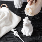 Soap Dispenser Bottle Cute Bear Shape Large Capacity Pump Dispenser Bottle for Bathroom Kitchen L (11x26cm/4.3x10.2in) (900ML)