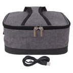 USB Heating Insulation Bag Portable Electric Heating Food Container Constant Temperature Heating Bag for Outdoor Light Gray