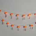 Red Chinese Lantern String Lights LED Light Beads Waterproof New Year Lantern with PVC Shell for Courtyards With Tassel 3meters/9.8ft 20 Lights