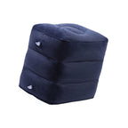 7pcs Inflatable Travel Foot Rest Pillow Height Adjustable 3 Layers Kids Airplane Bed for Airplane Car Bus Travel Navy Blue