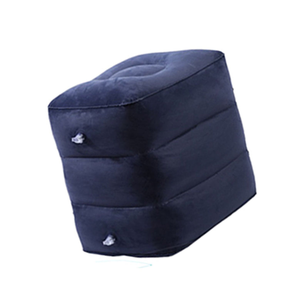 7pcs Inflatable Travel Foot Rest Pillow Height Adjustable 3 Layers Kids Airplane Bed for Airplane Car Bus Travel Navy Blue