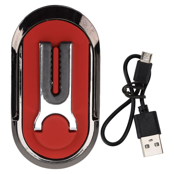Mobile Phone Holder Stand Cigarette Lighter Rechargeable with Charging Cable Phone Ring Holder Red