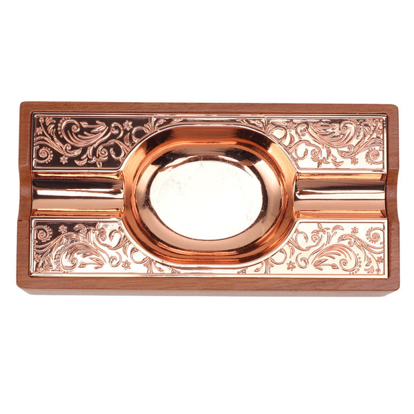 Solid Wood Cigar Ashtray with Metal Insert