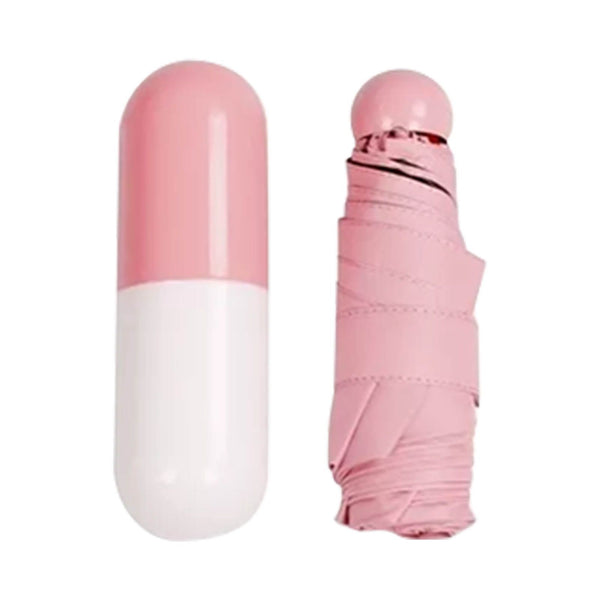 Pocket Umbrella Mini Compact Foldable Umbrella Pink for Sunny and Rainny Days 6 Umbrella Ribs