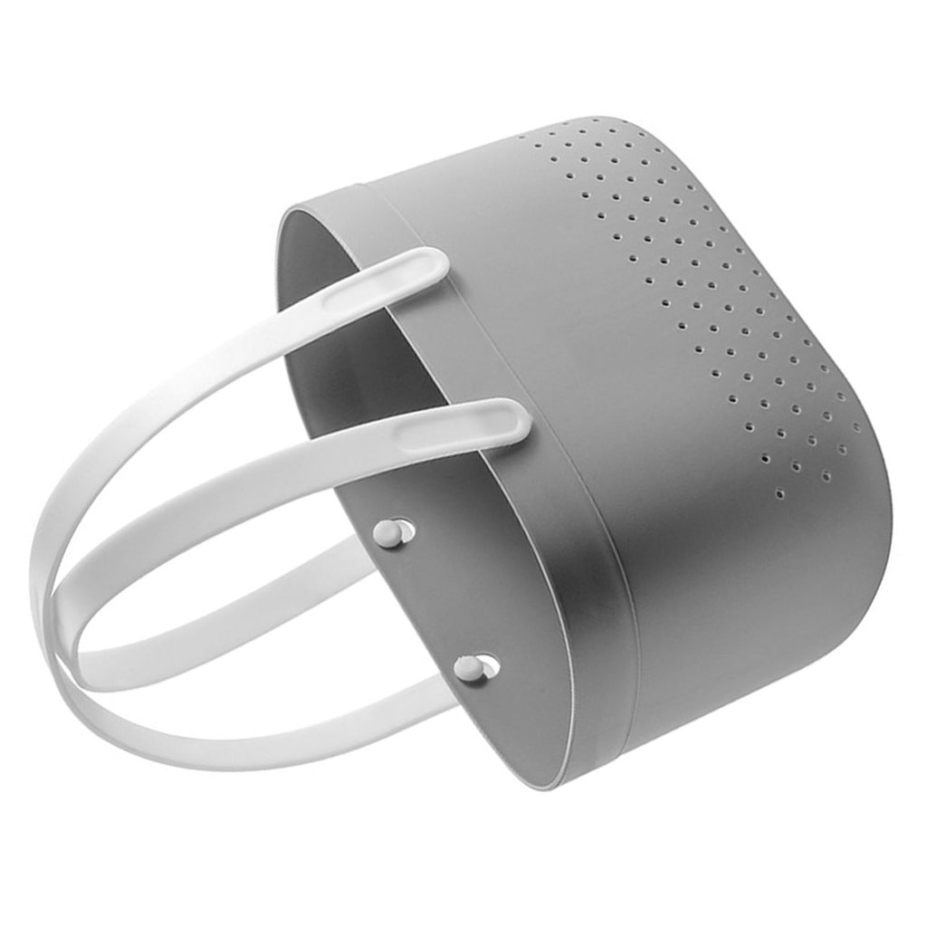 Portable Shower Basket with Ventilation Holes Large Capacity Plastic Portable Storage Basket with Handles for Bathroom Grey