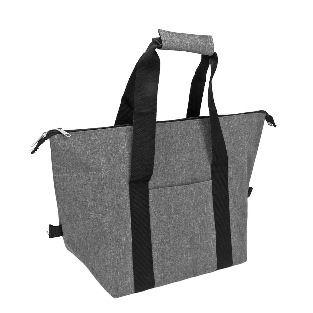Camping Cooler Bag Leakproof Foldable Fresh Picnic Thermal Insulation Bag for Travel Work School Grey Large Size 20L