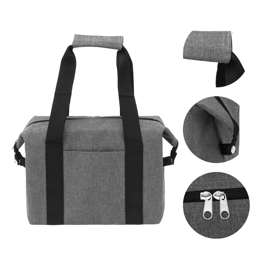 Camping Cooler Bag Leakproof Foldable Fresh Picnic Thermal Insulation Bag for Travel Work School Grey Small Size 10L