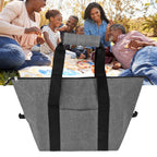 Camping Cooler Bag Leakproof Foldable Fresh Picnic Thermal Insulation Bag for Travel Work School Grey Small Size 10L