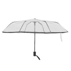 Compact Umbrella Black Transparent Automatic Design Sturdy Structure Travel Umbrella for Backpack Outing Outdoor