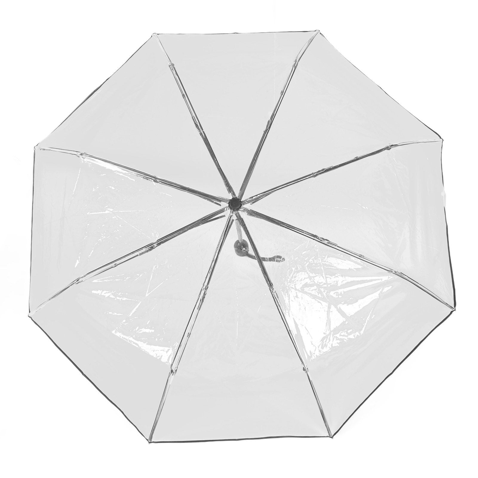 Compact Umbrella Black Transparent Automatic Design Sturdy Structure Travel Umbrella for Backpack Outing Outdoor