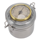 Cigar Jar Stainless Steel Silicone Ring with Hygrometer Waterproof Sealed Storage Jar for Home 96mmx103mm/3.8x4.1in