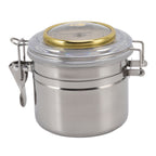 Cigar Jar Stainless Steel Silicone Ring with Hygrometer Waterproof Sealed Storage Jar for Home 96mmx103mm/3.8x4.1in