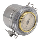 Cigar Jar Stainless Steel Silicone Ring with Hygrometer Waterproof Sealed Storage Jar for Home 96mmx103mm/3.8x4.1in