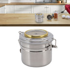 Cigar Jar Stainless Steel Silicone Ring with Hygrometer Waterproof Sealed Storage Jar for Home 96mmx103mm/3.8x4.1in