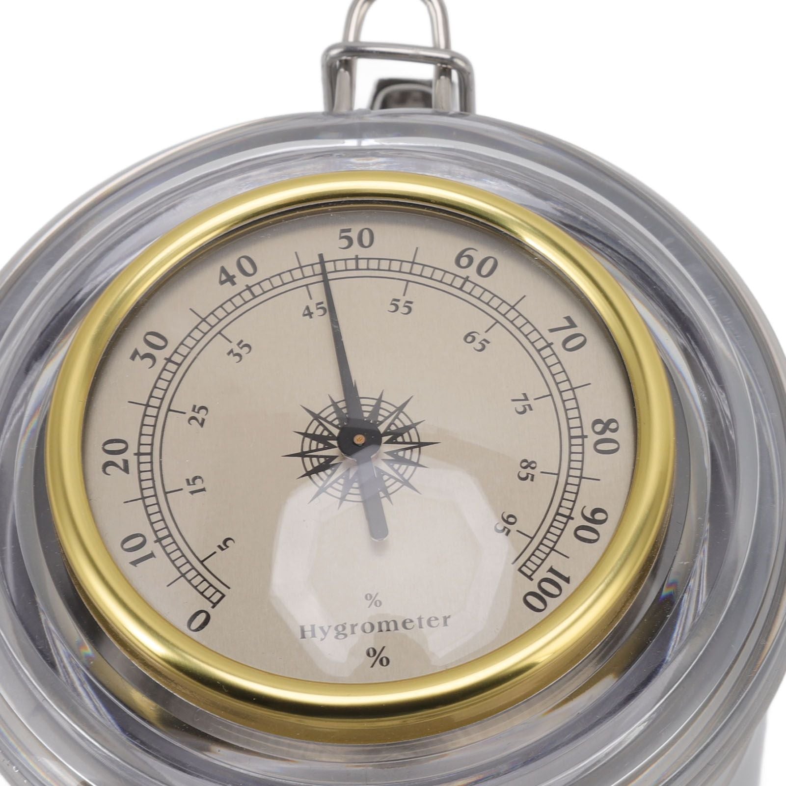 Cigar Jar Stainless Steel Silicone Ring with Hygrometer Waterproof Sealed Storage Jar for Home 96mmx103mm/3.8x4.1in