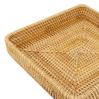 Rattan Tray Tabletop Organization Hand Woven Snack Storage Basket Multifunctional Serving Tray M