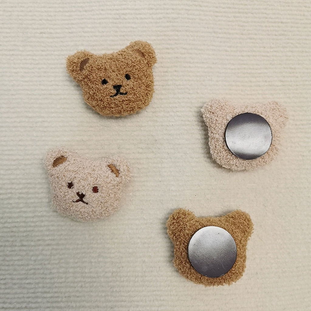 Plush Bear Fridge Magnet Rubber Soft Magnet 3D Animal Fridge Magnet for Kitchen Decoration Coffee