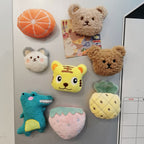 Plush Bear Fridge Magnet Rubber Soft Magnet 3D Animal Fridge Magnet for Kitchen Decoration Coffee