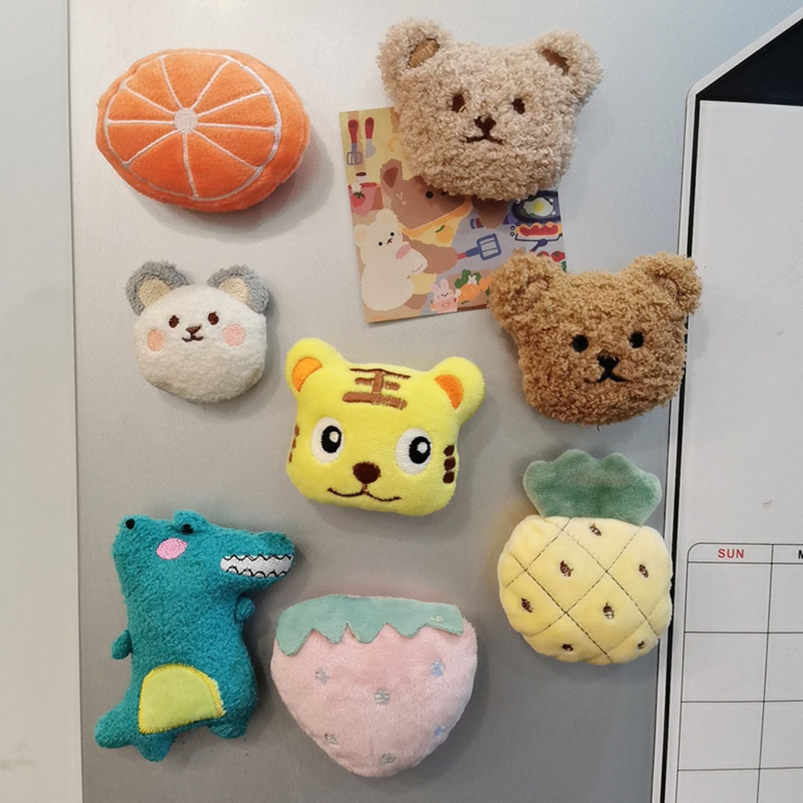 Plush Bear Fridge Magnet Rubber Soft Magnet 3D Animal Fridge Magnet for Kitchen Decoration Coffee
