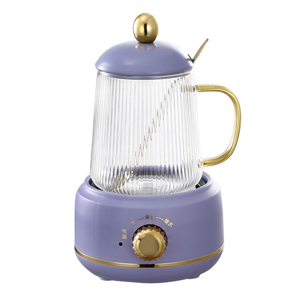 Portable Electric Kettle Stew Cup 450ML Health Cup Mini Slow Cooker Kettle Office Flower Teapot Split Tea Boiler AU Plug 220V Violet 450ml