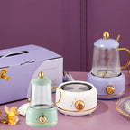 Portable Electric Kettle Stew Cup 450ML Health Cup Mini Slow Cooker Kettle Office Flower Teapot Split Tea Boiler AU Plug 220V Violet 450ml