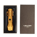 Electric Lighter Waterproof Windproof Aluminum Alloy Portable Lighter with Flashlight 3.7v Gold