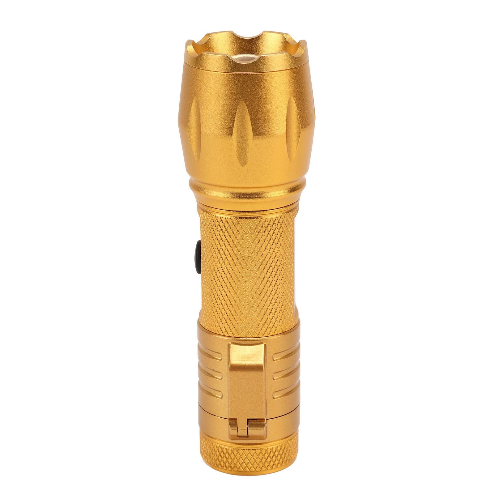 Electric Lighter Waterproof Windproof Aluminum Alloy Portable Lighter with Flashlight 3.7v Gold