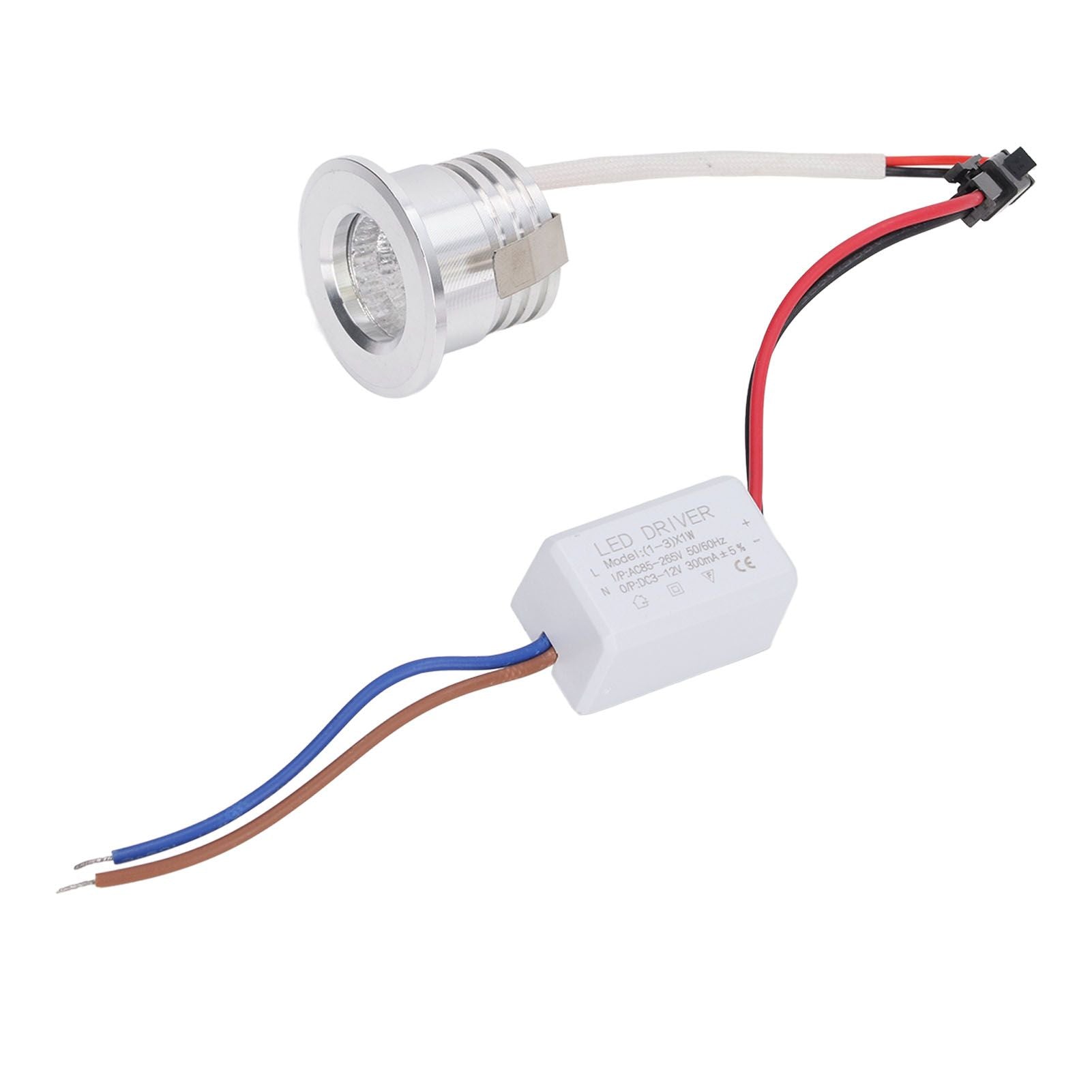 Mini Recessed COB Spotlight Stable Heat Dissipation LED Recessed Ceiling Spotlight 3W Silver Lamp Body AC85‑265V Natural Light 4000K